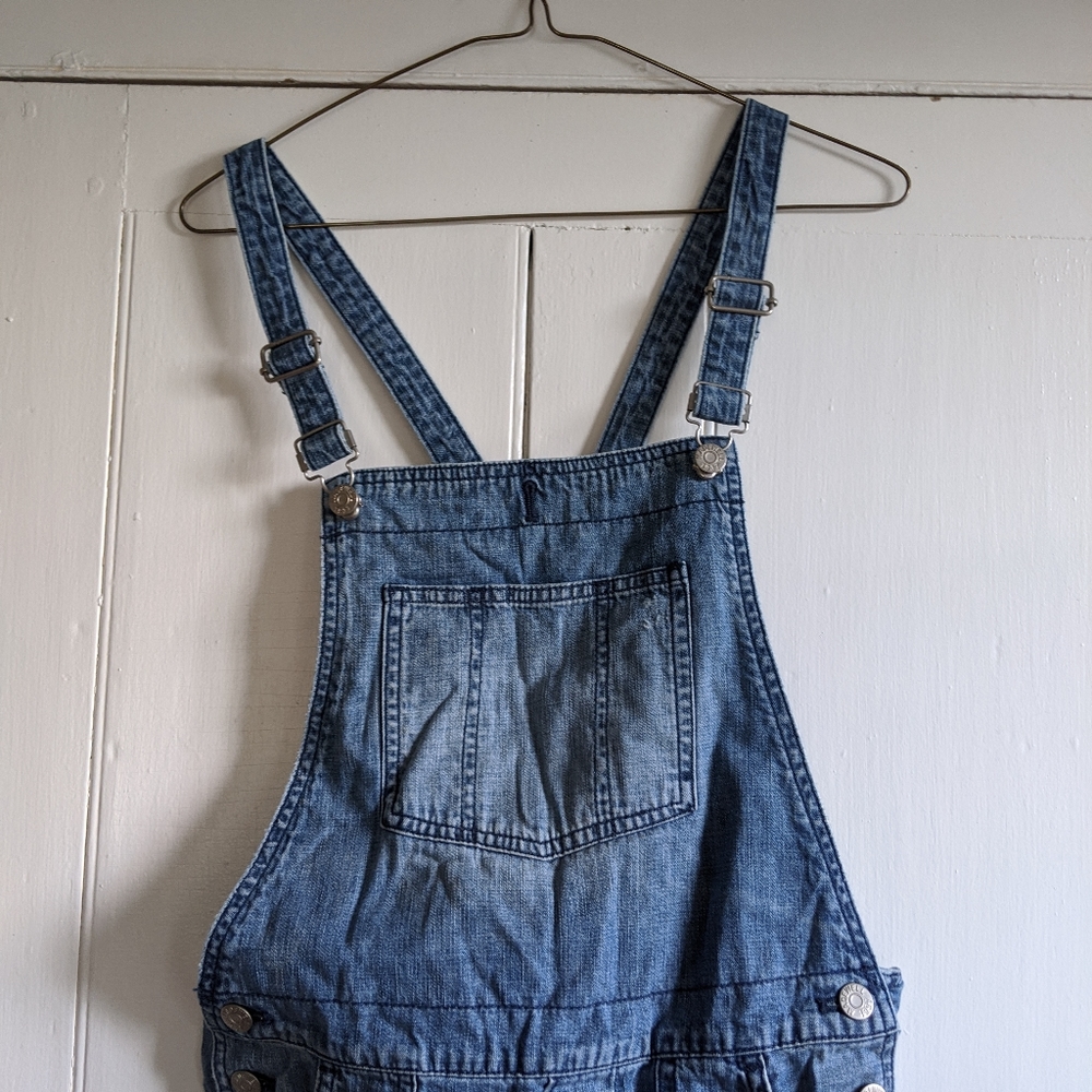 Madewell denim overalls. With sashiko mending.